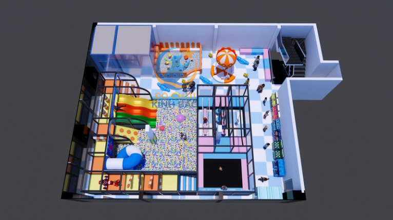 Mẫu thiết kế 3D khu vui chơi trẻ em TKKVCKB11 Dochoikinhbac