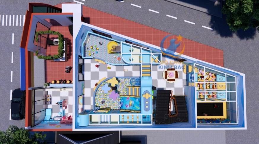 Mẫu thiết kế 3D khu vui chơi trẻ em TKKVCKB14 Dochoikinhbac