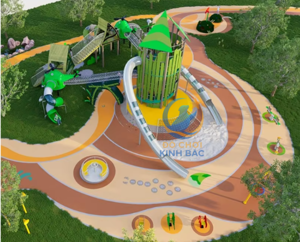 Mẫu thiết kế 3D khu vui chơi ngoài trời KVCNTKB17 Dochoikinhbac