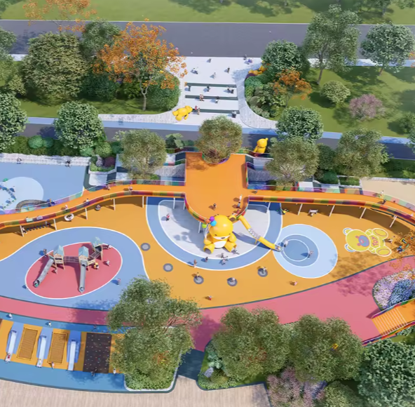 Mẫu thiết kế 3D khu vui chơi ngoài trời KVCNTKB13 Dochoikinhbac