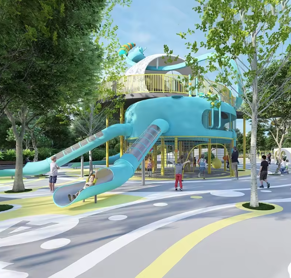 Mẫu thiết kế 3D khu vui chơi ngoài trời KVCNTKB14 Dochoikinhbac
