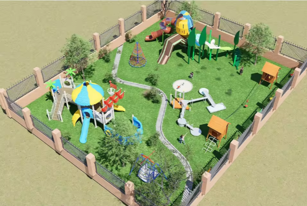 Mẫu thiết kế 3D khu vui chơi ngoài trời KVCNTKB19 Dochoikinhbac