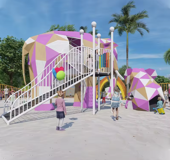 Mẫu thiết kế 3D khu vui chơi ngoài trời KVCNTKB25 Dochoikinhbac