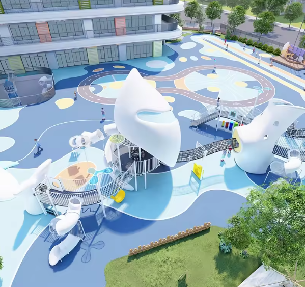 Mẫu thiết kế 3D khu vui chơi ngoài trời KVCNTKB28 Dochoikinhbac