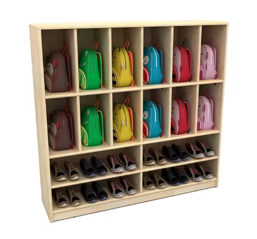 Thiết kế tủ để giày dép mầm non MNKB19 Dochoikinhbac