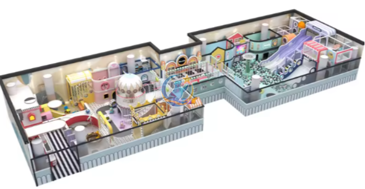 Mẫu thiết kế 3D khu vui chơi trẻ em 200m2 TKKVCKB42 Dochoikinhbac