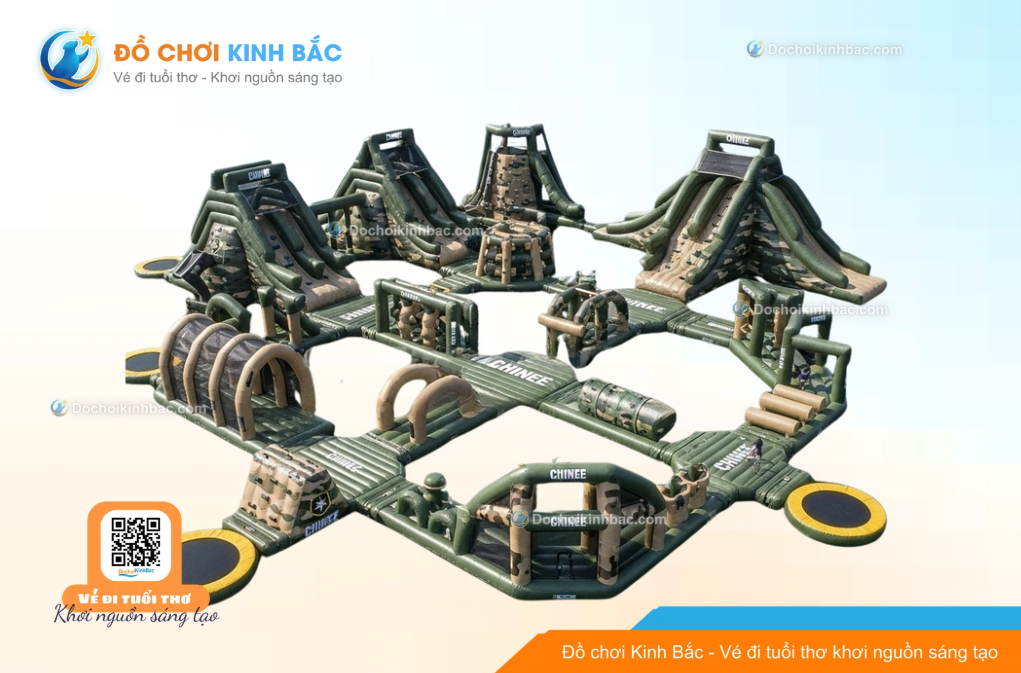 Nhà phao nhà hơi liên hoàn NPNHLHKB49 Dochoikinhbac - Khu trò chơi phao hơi vui nhộn