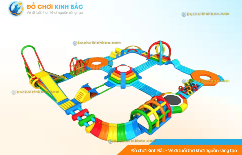 Nhà phao nhà hơi liên hoàn NPNHLHKB53 Dochoikinhbac - Khu trò chơi phao hơi vui nhộn