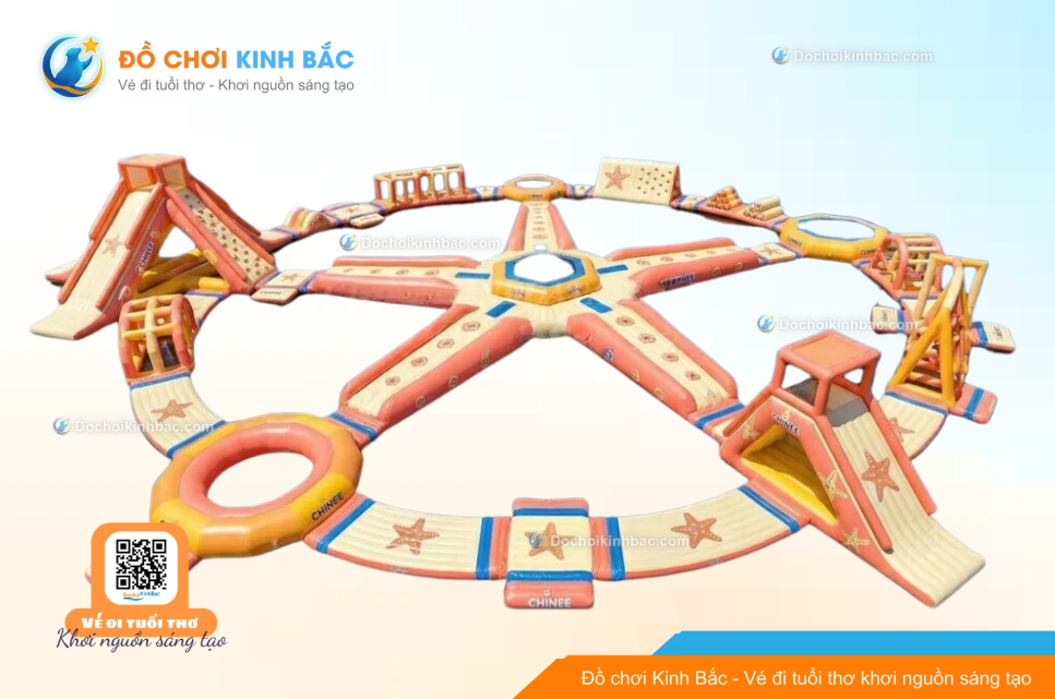 Nhà phao nhà hơi liên hoàn NPNHLHKB54 Dochoikinhbac - Khu trò chơi phao hơi vui nhộn