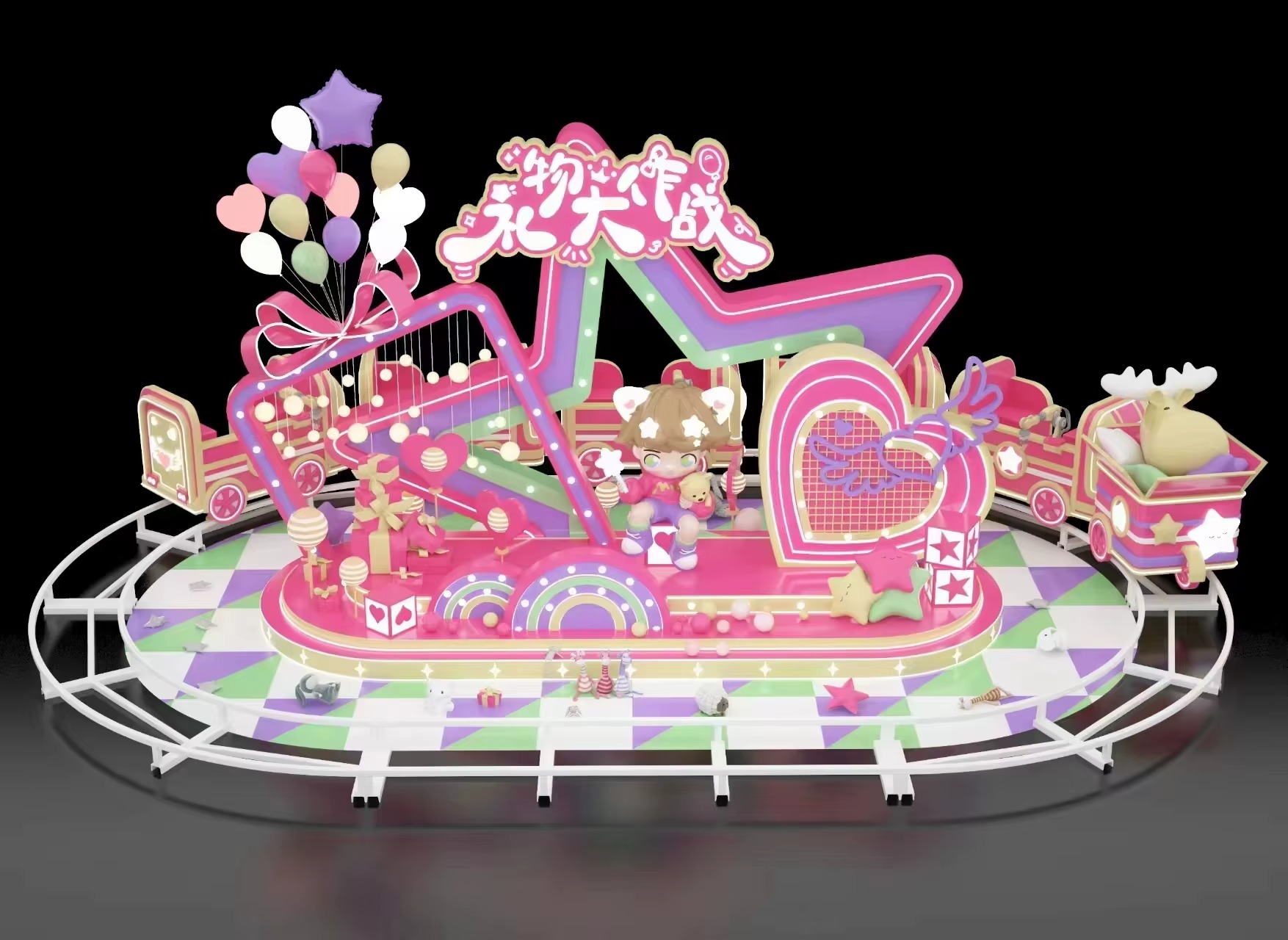 Xe lửa tầu điện led TDXLKB01 Dochoikinhbac Tầu điện trở về Khu vui chơi giải trí