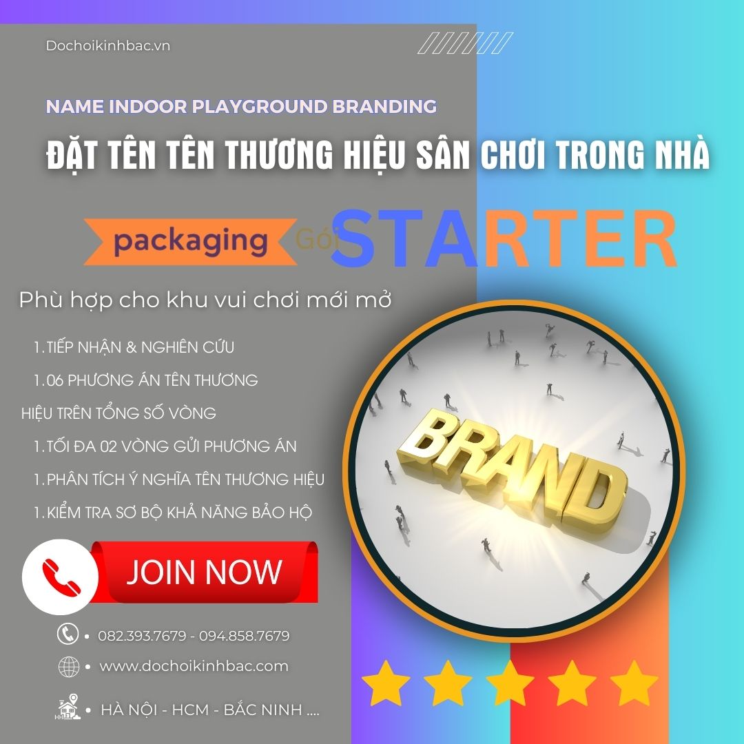 Tên gọi ý nghĩa cho khu vui chơi -Gói - STARTER - Phù hợp khu vui chơi mới phát triển