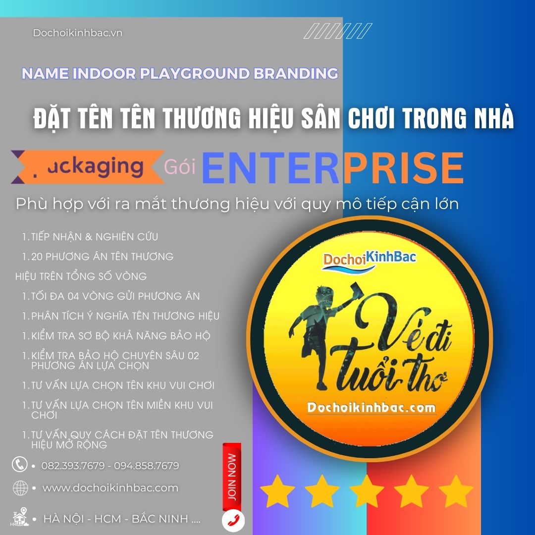 Tên gọi ý nghĩa cho khu vui chơi -Gói - ENTERPRISE - Phù hợp khu vui chơi Ra mắt thương hiệu với quy mô tiếp cận lớn