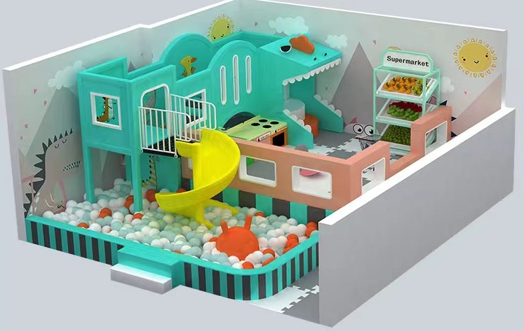 Nhà liên hoàn KVCTE01106- Báo giá nhà bóng cầu trượt liên hoàn- Indoor play ground Đồ chơi kinh bắc