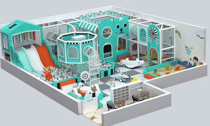 Nhà liên hoàn KVCTE01102- Báo giá nhà bóng cầu trượt liên hoàn- Indoor play ground Đồ chơi kinh bắc