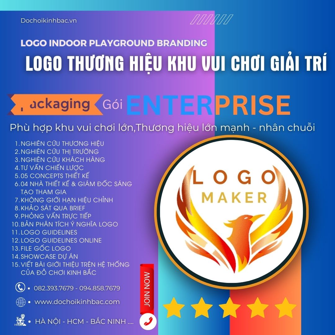 Logo Đại diện cho khu vui chơi giải trí GÓI - ENTERPRISE- Phù hợp khu vui chơi lớn,Thương hiệu lớn mạnh - nhân chuỗi