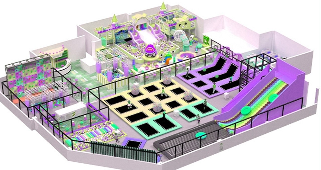 Công viên bạt nhún KVCTP5931- Trampoline park chuẩn quốc tế - Đấu trường nhảo lộn thể thao