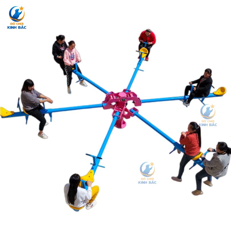 Bập Bênh Liên Hoàn Nhiều Chỗ Ngồi BBLHKB01 Dochoikinhbac - Thiết Bị Trò Chơi Ngoài Trời An Toàn
