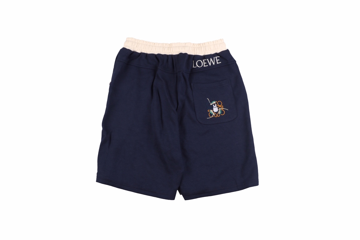 Loewe Contrast paneling shorts with blue pockets