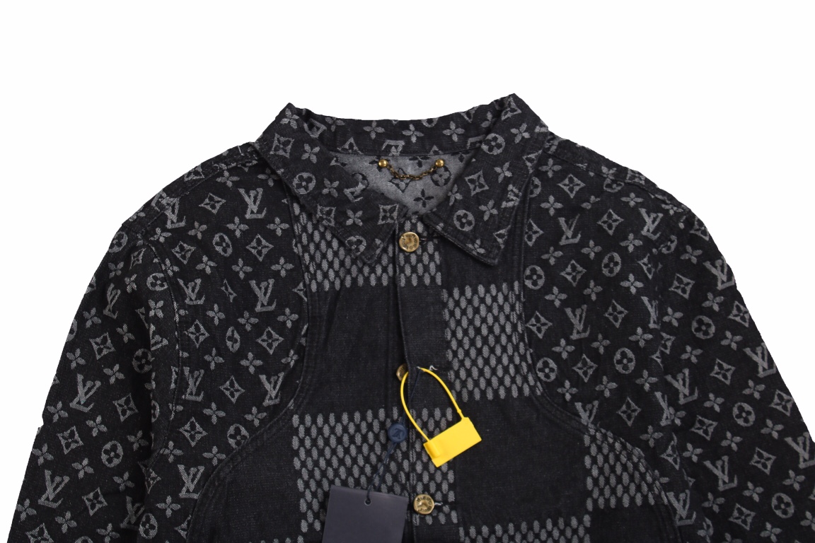 1V joint NIGO checkerboard denim jacket black
