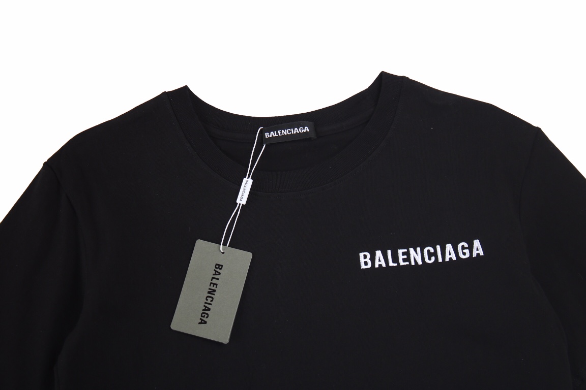 BLCG Balenciaga 23SS earth embroidery short-sleeved T-shirt Black
