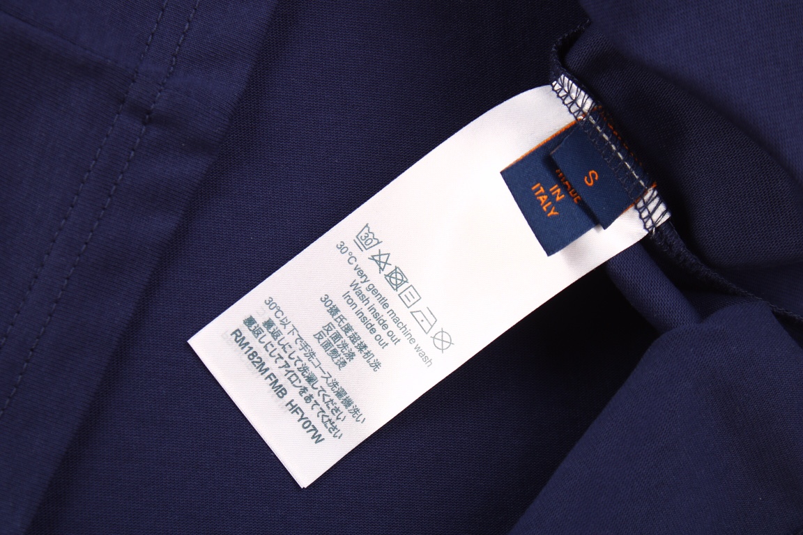 1V 23 Fashion Chain Letter Short Sleeves Blue