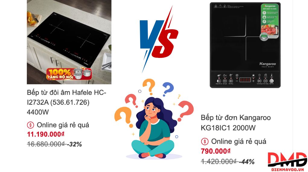 Bếp từ đơn vs bếp từ đôi – loại nào tiết kiệm hơn?
