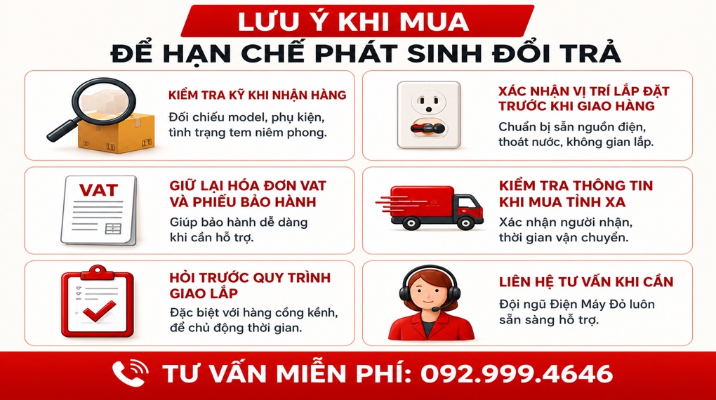 Chính sách đổi trả tại Điện Máy Đỏ như thế nào?