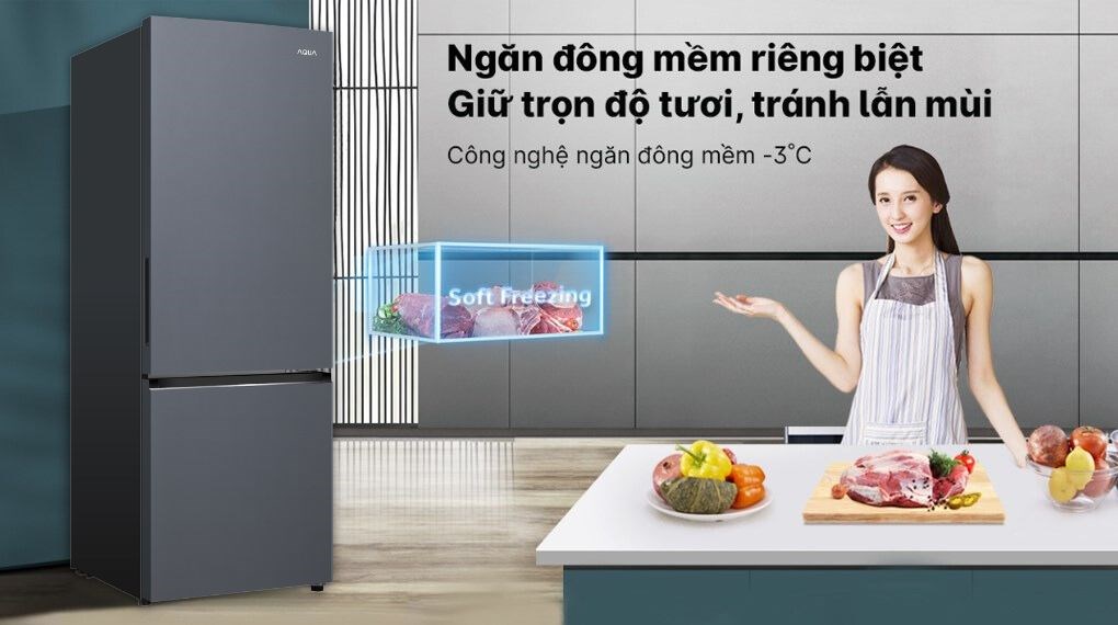 Tủ lạnh Aqua Inverter 292 lít AQR-B360MA(SLB)
