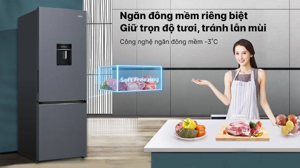 Tủ lạnh Aqua Inverter 292 lít AQR-B360MA(WSL) 