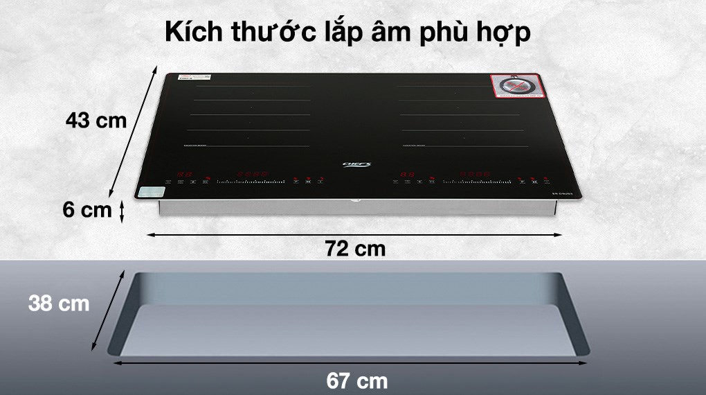 Bếp từ đôi lắp âm Chef's EH - DIH203