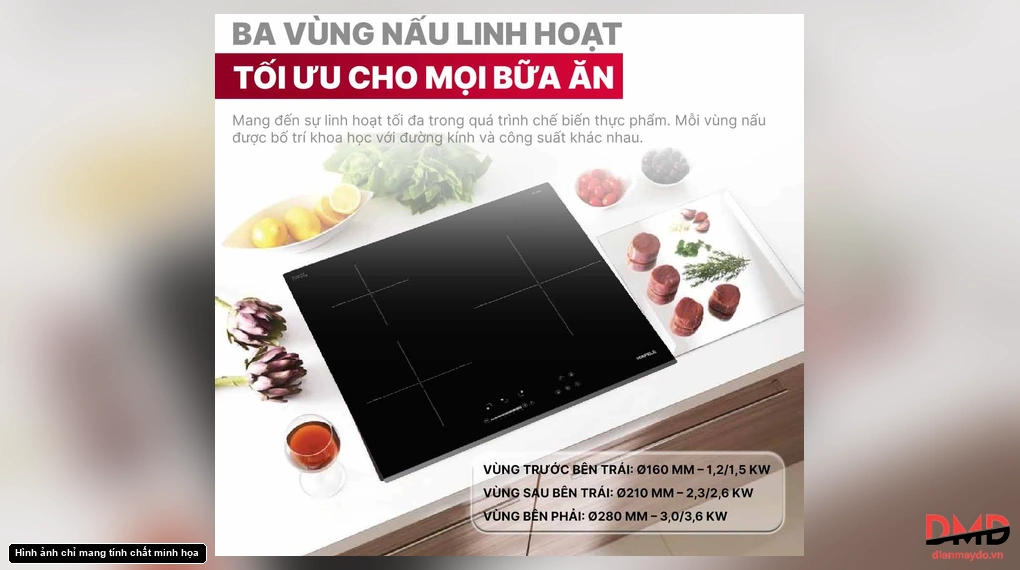Bếp từ 3 vùng nấu Hafele HC-I6035B