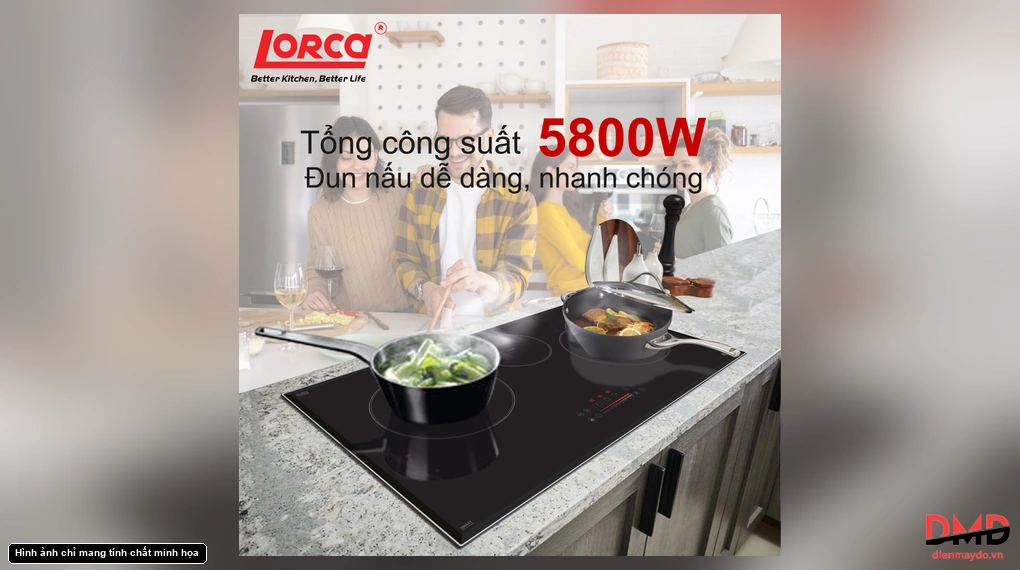 Bếp từ 3 vùng nấu Lorca LCI 309 PLUS