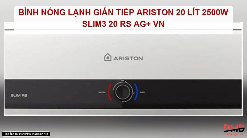 Bình nóng lạnh gián tiếp Ariston 20 lít 2500W SLIM3 20 RS AG+ VN