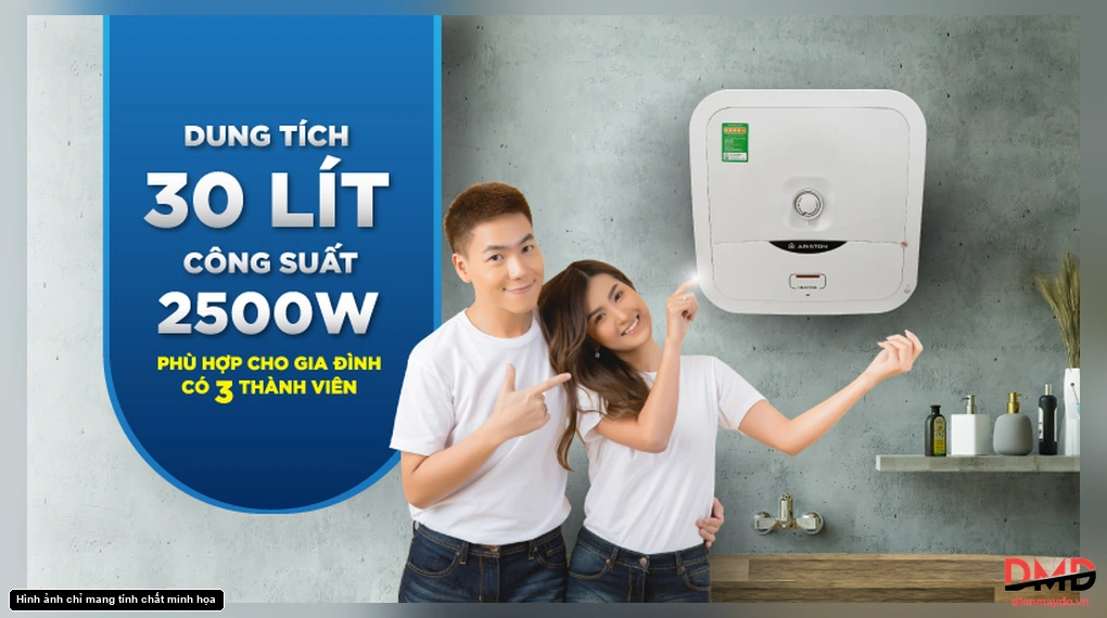 Bình nóng lạnh gián tiếp Ariston ANDRIS3 30 lít 2500W AN3 30R AG+
