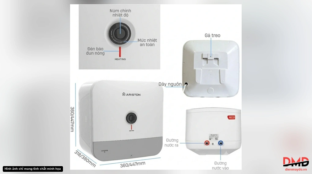 Bình nóng lạnh gián tiếp Ariston ANDRIS3 30 lít 2500W AN3 30R AG+