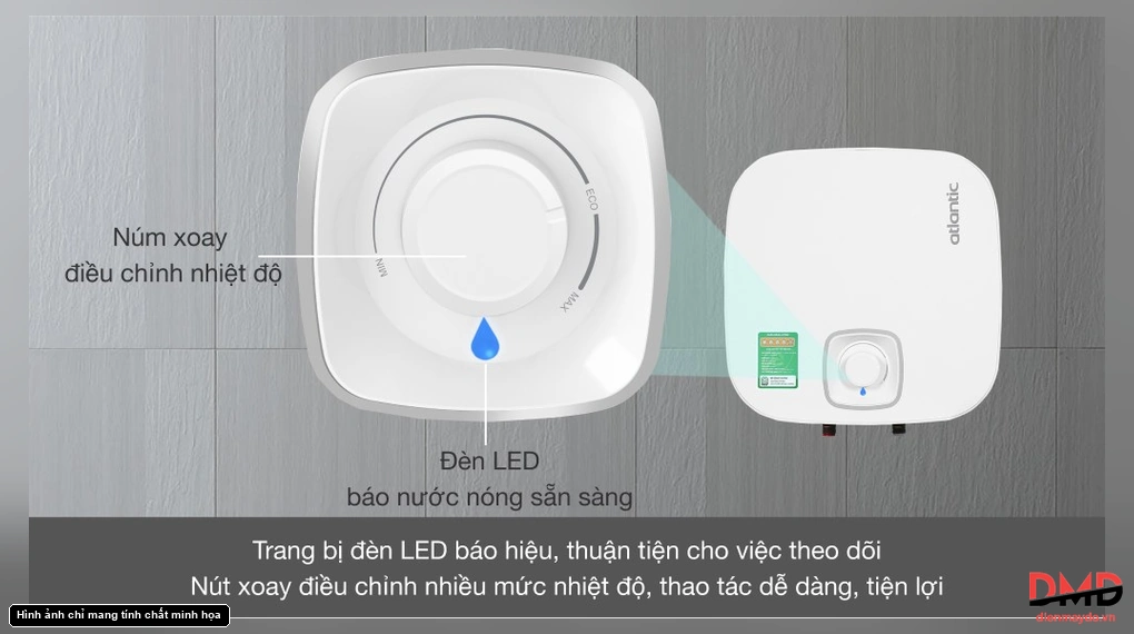 Bình nóng lạnh gián tiếp Atlantic NANTO LITE 15 lít 2500W SWH 15A M-N1