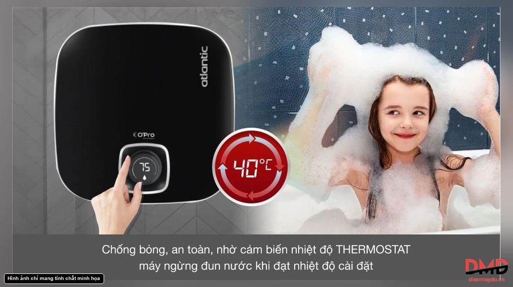 Bình nóng lạnh gián tiếp Atlantic NANTO PLUS 30 lít 2500W SWH 30A M-N2