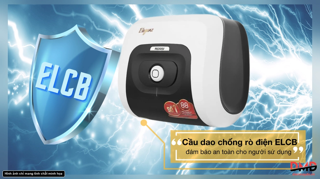 Bình nóng lạnh gián tiếp Rossi Eleganz 20 lít 2500W REZ20SQ