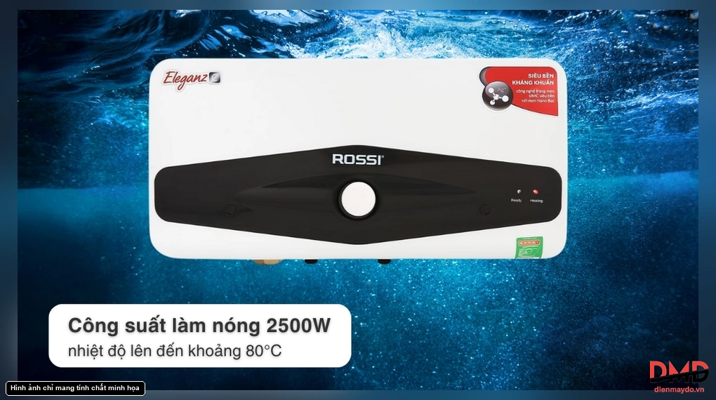 Bình nóng lạnh gián tiếp Rossi Eleganz-C 15 lít 2500W REC15SL
