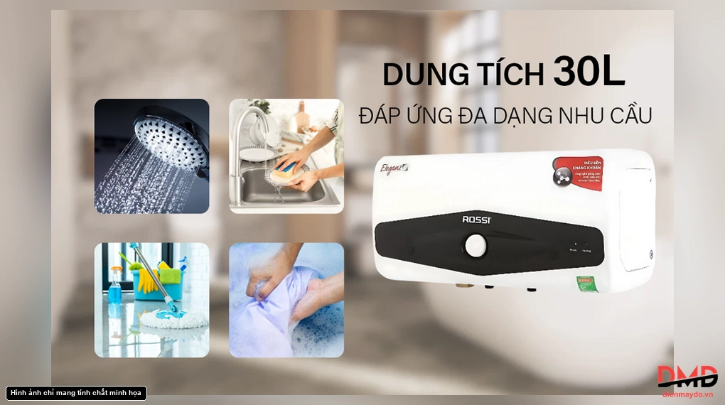 Bình nóng lạnh gián tiếp Rossi Eleganz-C 30 lít 2500W REC30SL