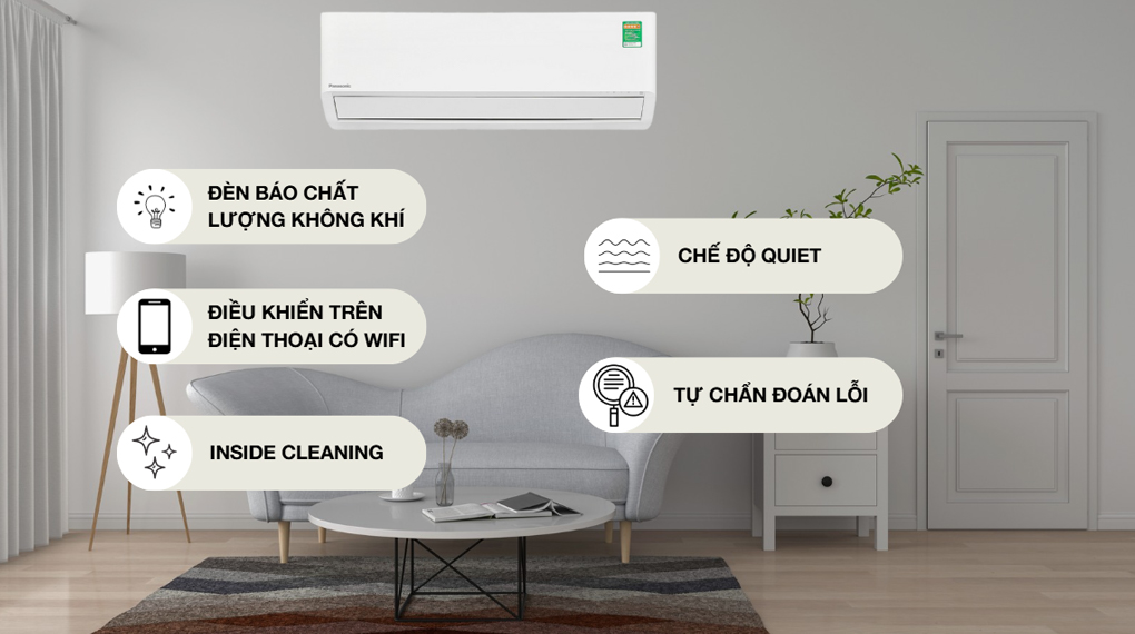 Điều hòa Panasonic Inverter 1.5 HP CU/CS-XU12BKH-8