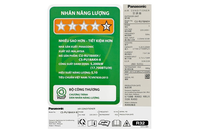Điều hòa Panasonic Inverter 2 HP CU/CS-PU18AKH-8