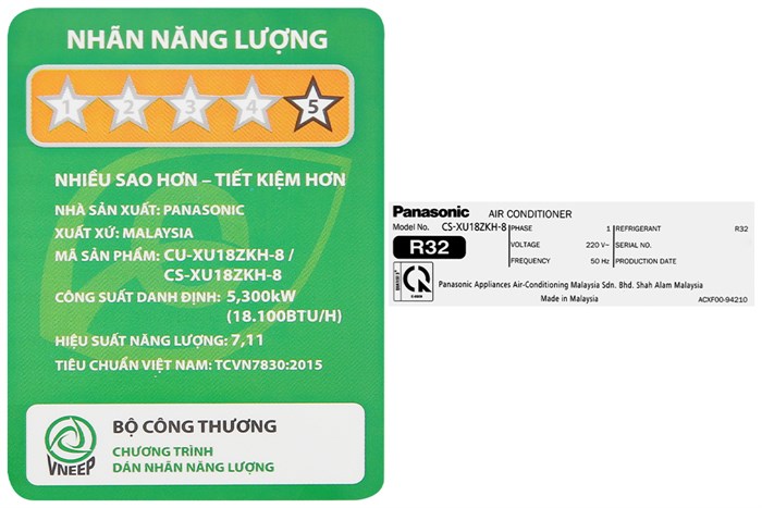 Điều hòa Panasonic Inverter 2 HP CU/CS-XU18ZKH-8