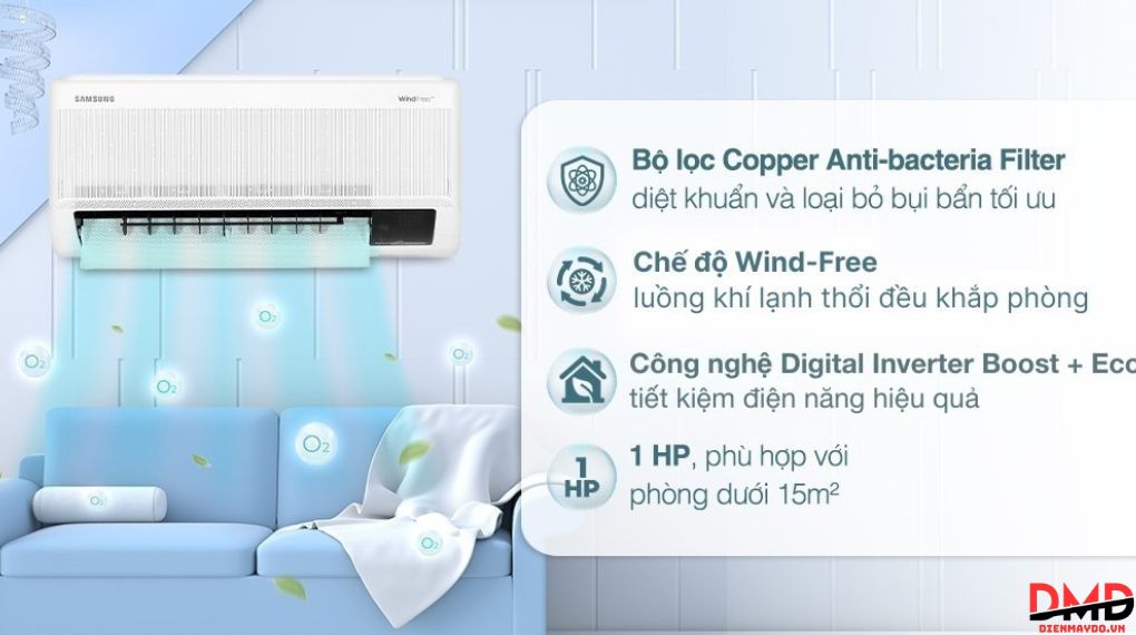 Điều hòa Samsung Wind-Free Inverter 1 HP AR10CYFAAWKNSV
