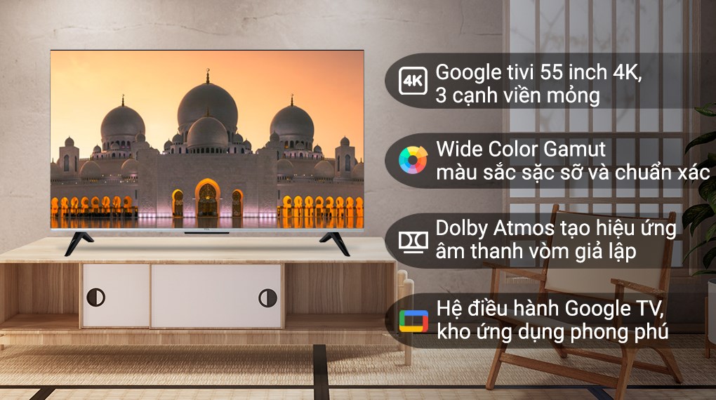 Google Tivi TCL 4K 55 inch 55P735