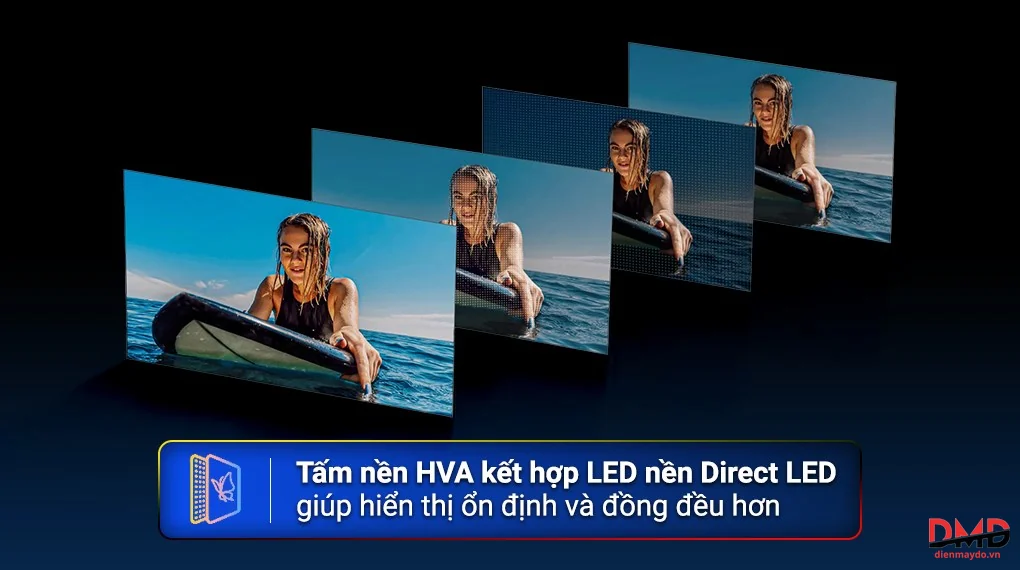 Google Tivi TCL QLED 4K 55 inch 55P7L trang bị bộ xử lý AiPQ tối ưu hình ảnh thông minh