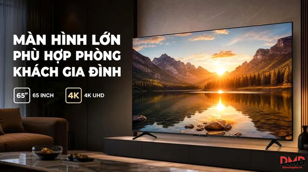 Google Tivi TCL QLED 4K 65 inch 65P7L màn hình lớn phù hợp phòng khách gia đình