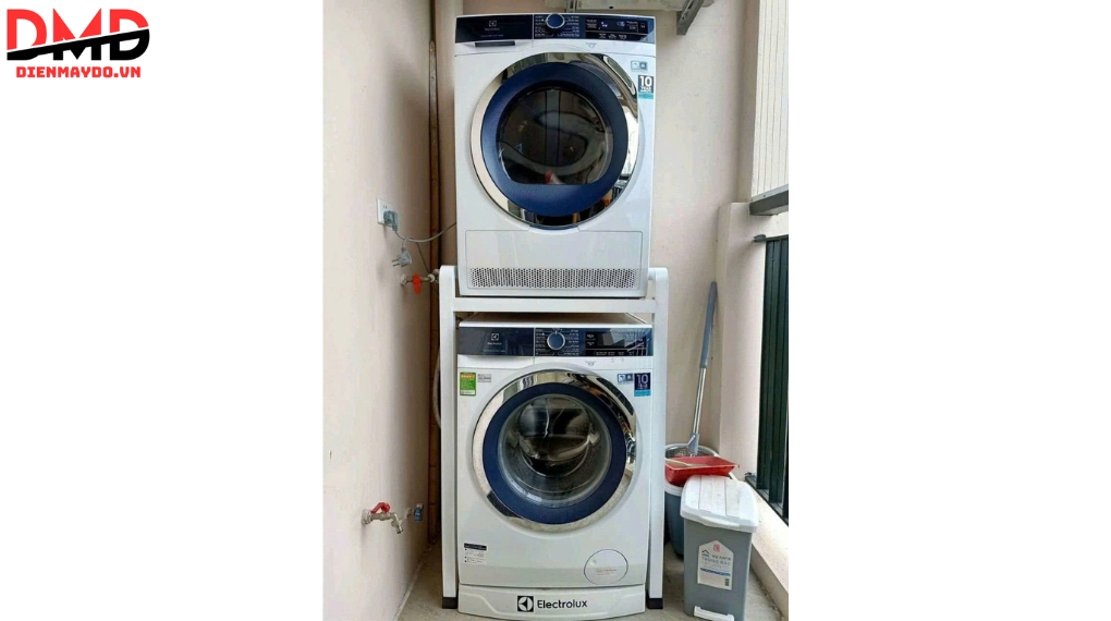 Kệ Máy Giặt Máy Sấy 2 Tầng Sắt Trắng