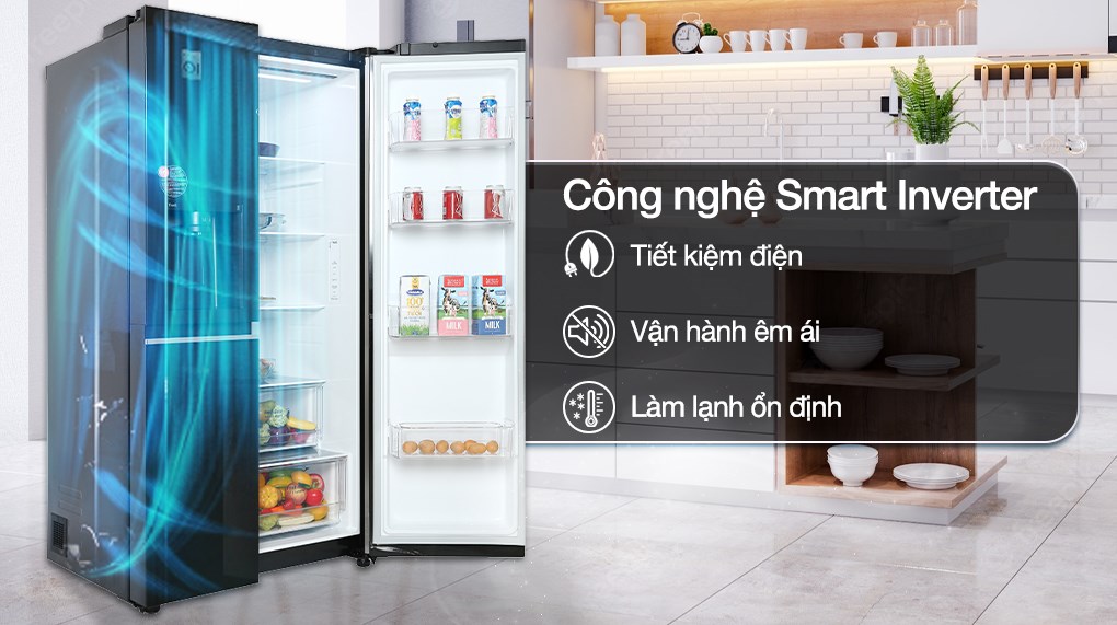 Tủ lạnh LG Inverter 635 lít Side By Side GR-D257WB