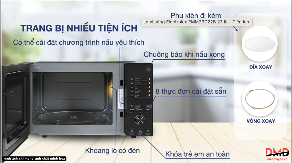 Lò vi sóng Electrolux EMM23D22B 23 lít
